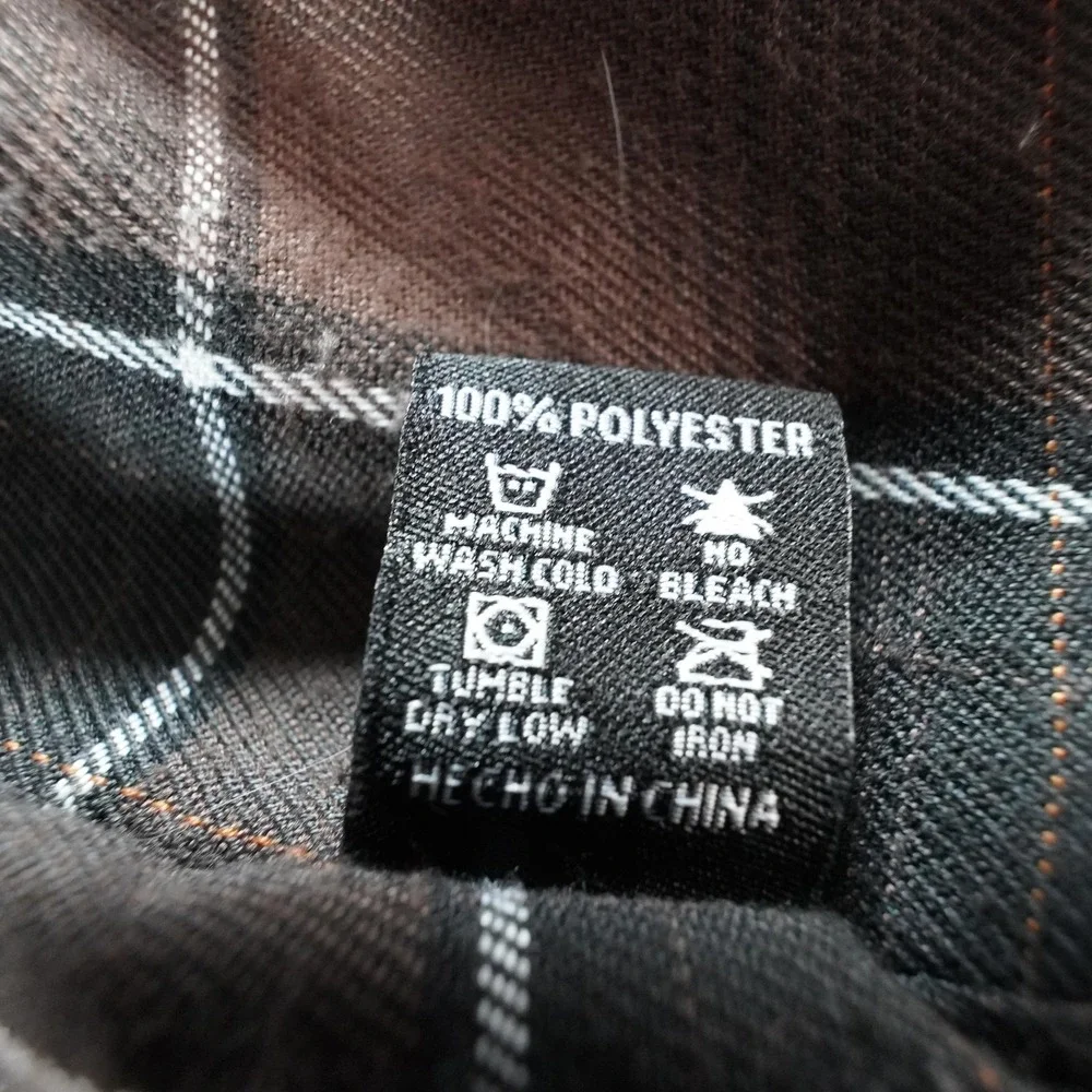 Dixxon Flannel Co Sherpa Jacket Mens L Brown Snap Flannel Lined Trucker Pockets - Picture 10 of 12
